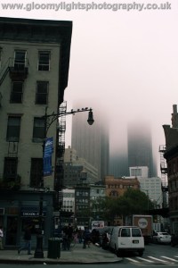 Low clouds, tall buildings....